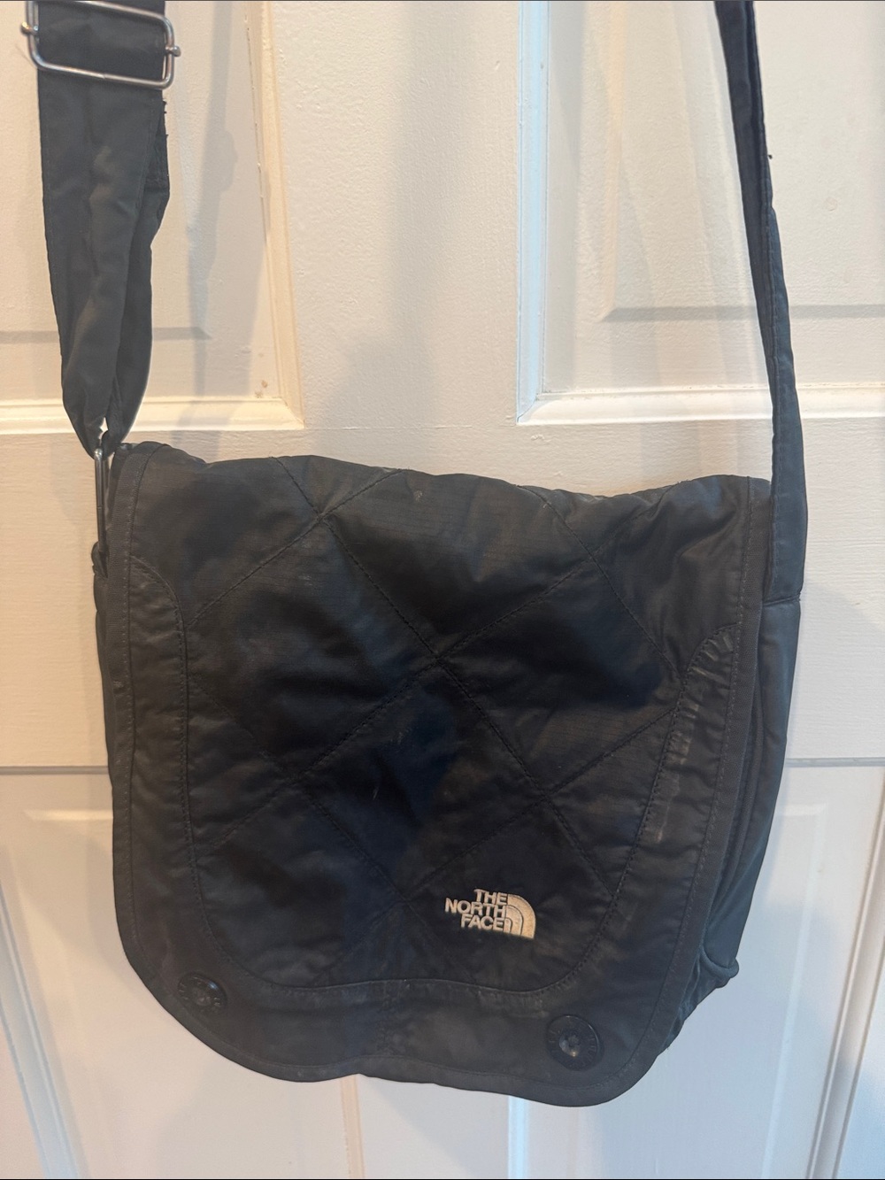 The North Face Black Quilted Crossbody Messenger Bag